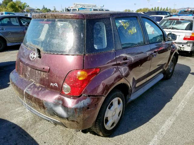 JTKKT624950083379 - 2005 TOYOTA SCION XA BURGUNDY photo 4