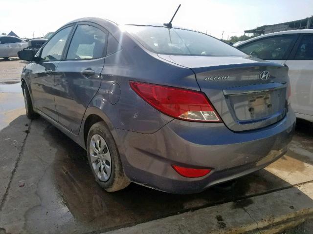 KMHCT4AE6GU083812 - 2016 HYUNDAI ACCENT SE GRAY photo 3