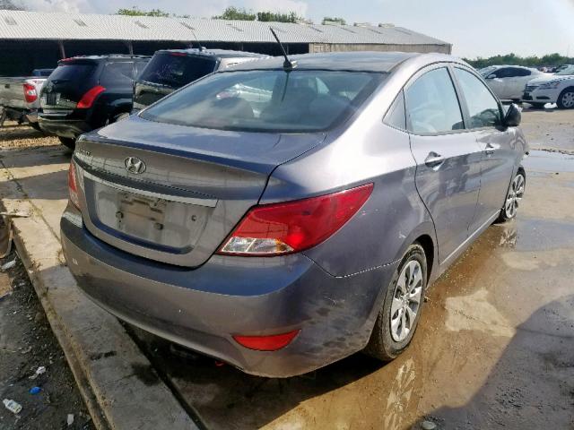 KMHCT4AE6GU083812 - 2016 HYUNDAI ACCENT SE GRAY photo 4