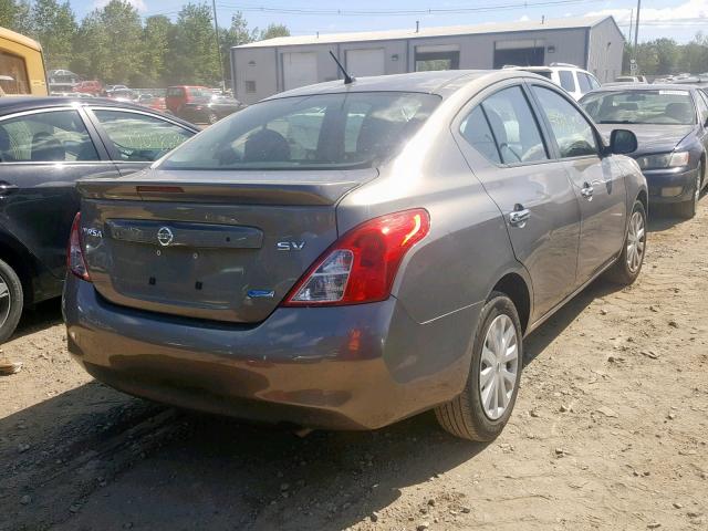 3N1CN7AP0DL828676 - 2013 NISSAN VERSA S GRAY photo 4