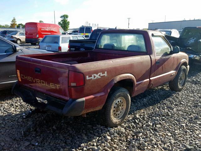 1GCDT14XXV8144962 - 1997 CHEVROLET S TRUCK S1 BURGUNDY photo 4