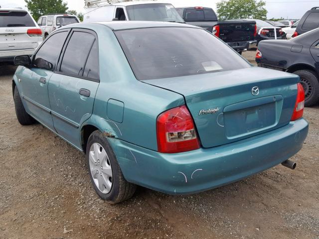 JM1BJ225321598155 - 2002 MAZDA PROTEGE DX GREEN photo 3