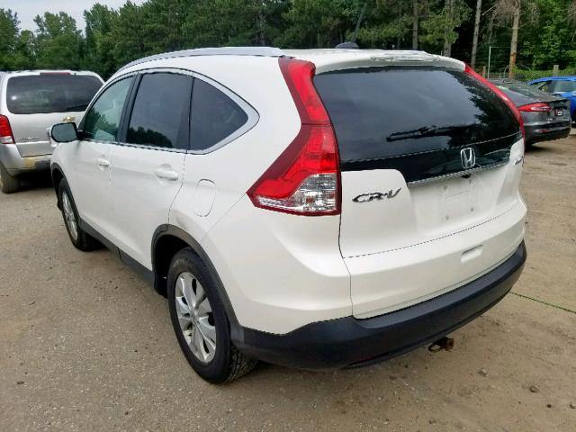 5J6RM4H76CL038284 - 2012 HONDA CR-V EXL WHITE photo 3