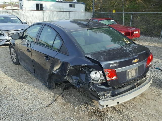 1G1PA5SG7E7180054 - 2014 CHEVROLET CRUZE LS BLUE photo 3