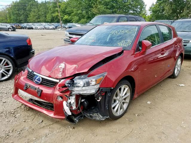 JTHKD5BH1D2162631 - 2013 LEXUS CT 200 BURGUNDY photo 2