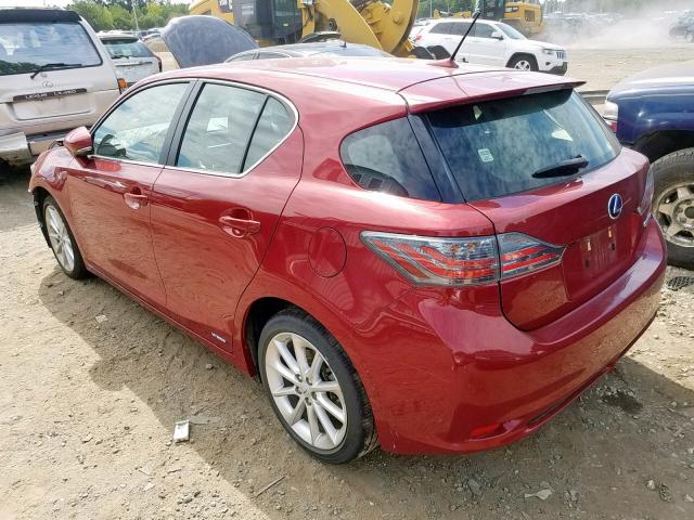 JTHKD5BH1D2162631 - 2013 LEXUS CT 200 BURGUNDY photo 3