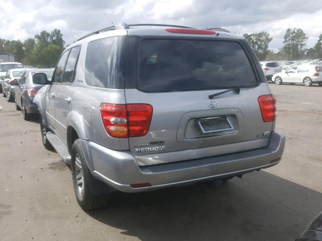 5TDZT38A73S150153 - 2003 TOYOTA SEQUOIA LI SILVER photo 3