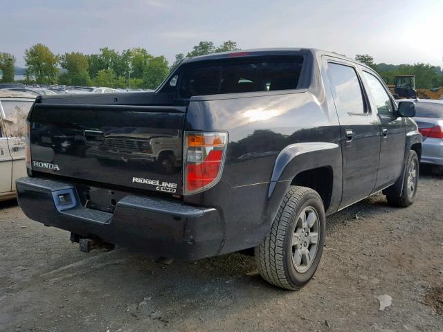 2HJYK16357H507370 - 2007 HONDA RIDGELINE BLACK photo 4