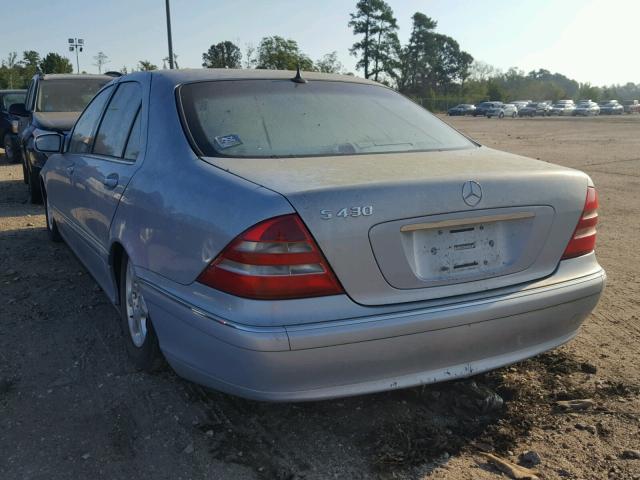 WDBNG70J71A209894 - 2001 MERCEDES-BENZ S 430 SILVER photo 3