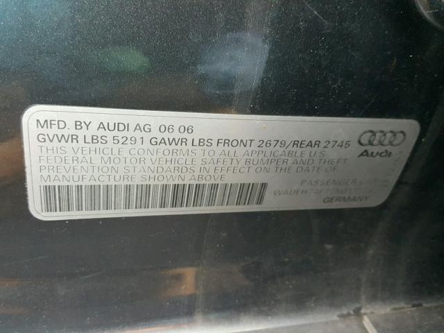 WAUEH74F77N013506 - 2007 AUDI A6 S-LINE GRAY photo 10