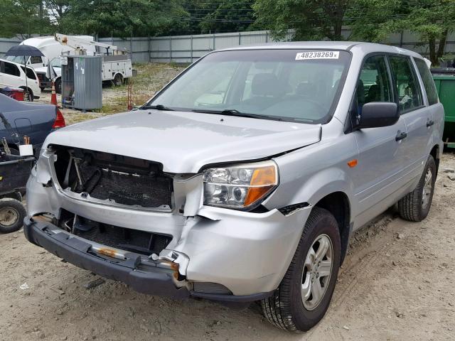 2HKYF18117H512741 - 2007 HONDA PILOT LX SILVER photo 2