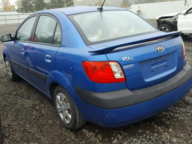 KNADE223096448784 - 2009 KIA RIO BASE BLUE photo 3