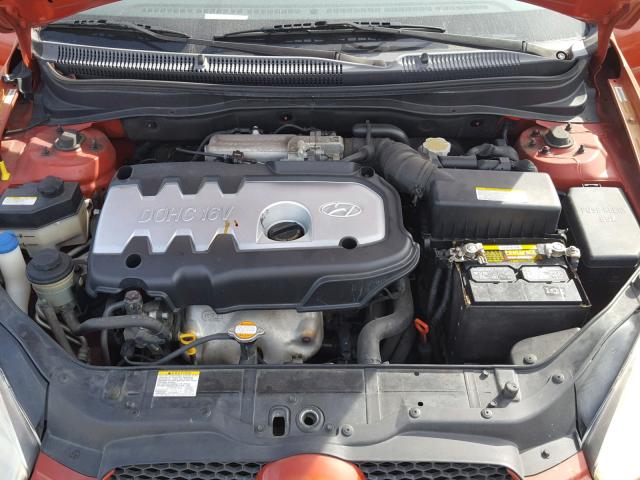 KMHCN36C47U007808 - 2007 HYUNDAI ACCENT SE ORANGE photo 7