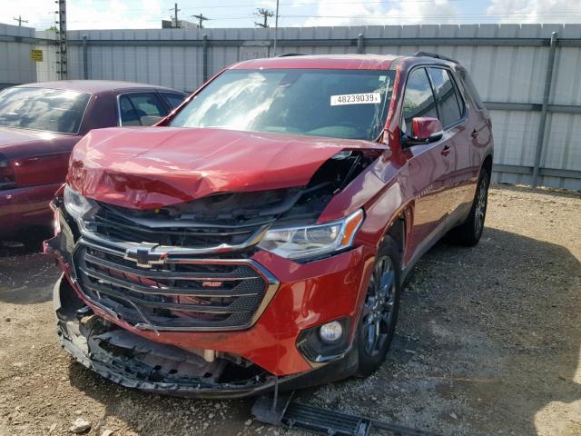 1GNERJKX1KJ106196 - 2019 CHEVROLET TRAVERSE R RED photo 2