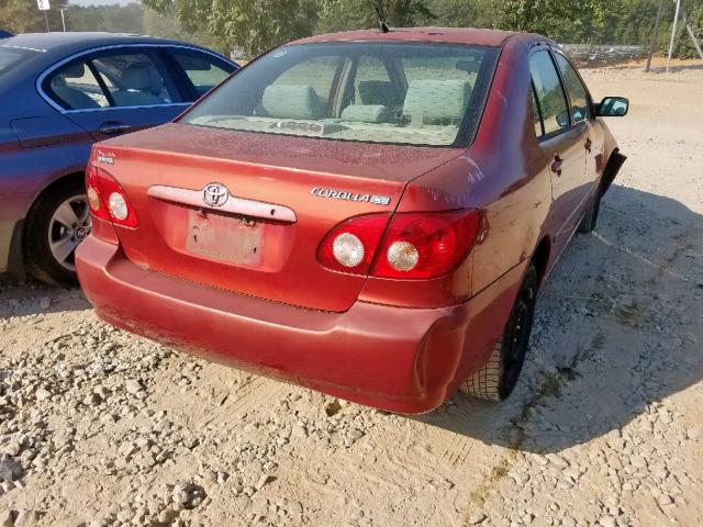 JTDBR32E852060791 - 2005 TOYOTA COROLLA CE RED photo 4