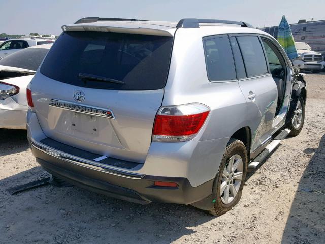 5TDZK3EH0CS054286 - 2012 TOYOTA HIGHLANDER SILVER photo 4