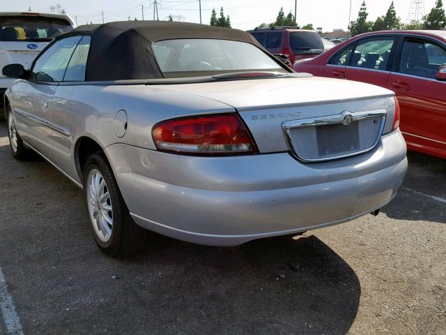 1C3EL55RX2N297483 - 2002 CHRYSLER SEBRING LX SILVER photo 3