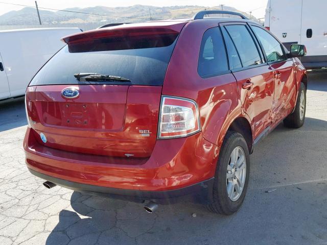 2FMDK48C57BA65285 - 2007 FORD EDGE SEL RED photo 4