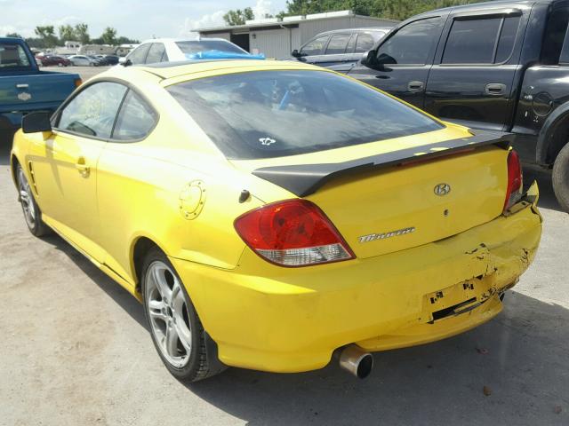 KMHHM65D76U198837 - 2006 HYUNDAI TIBURON GS YELLOW photo 3