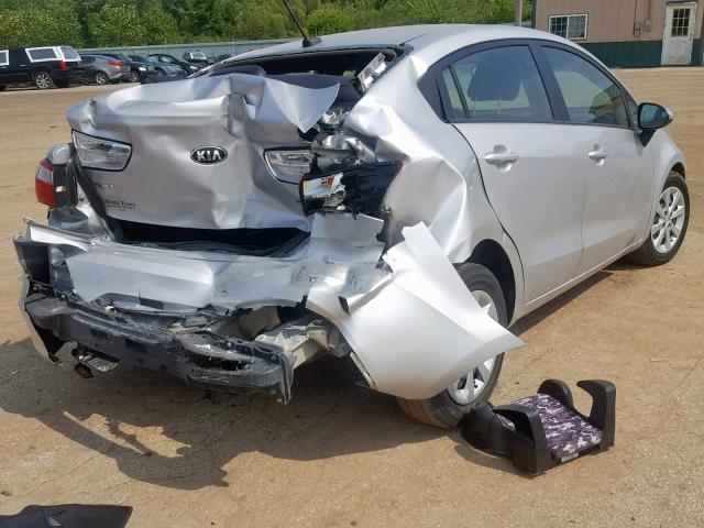 KNADM4A33G6546253 - 2016 KIA RIO LX SILVER photo 4