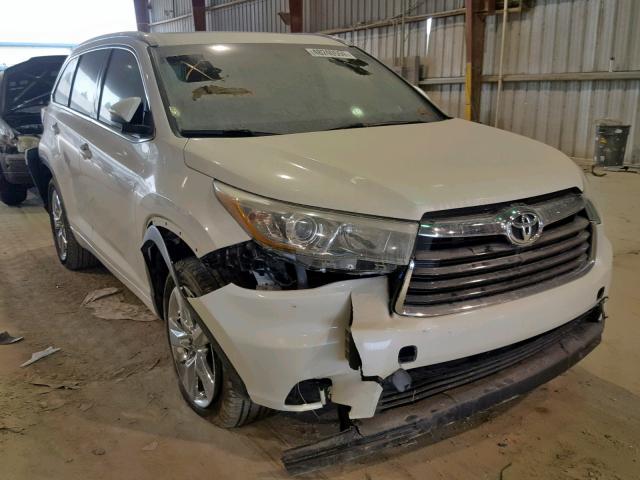 5TDYKRFH2ES009298 - 2014 TOYOTA HIGHLANDER WHITE photo 1