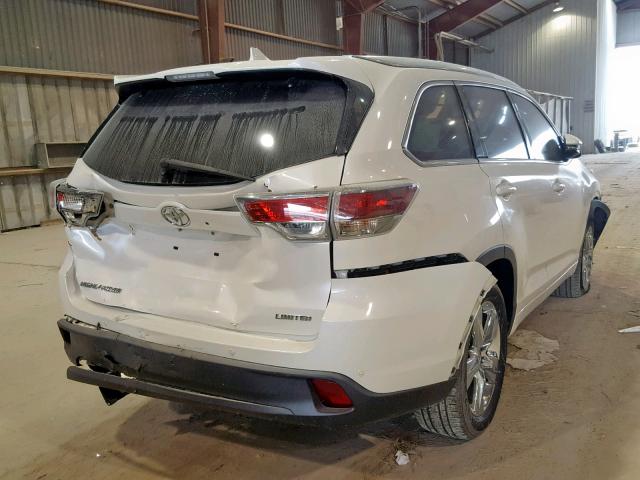 5TDYKRFH2ES009298 - 2014 TOYOTA HIGHLANDER WHITE photo 4