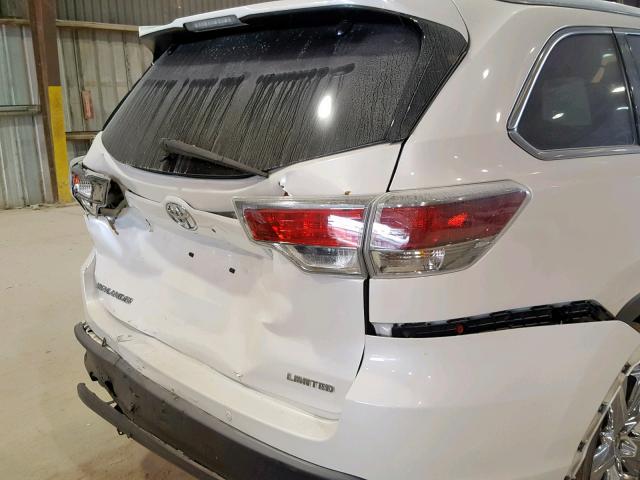 5TDYKRFH2ES009298 - 2014 TOYOTA HIGHLANDER WHITE photo 9