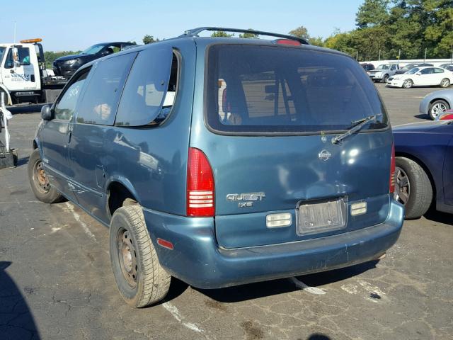 4N2DN1118VD803894 - 1997 NISSAN QUEST XE BLUE photo 3