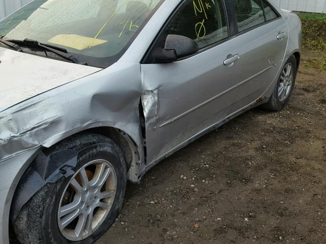 1G2ZF55B864289678 - 2006 PONTIAC G6 SE SILVER photo 9