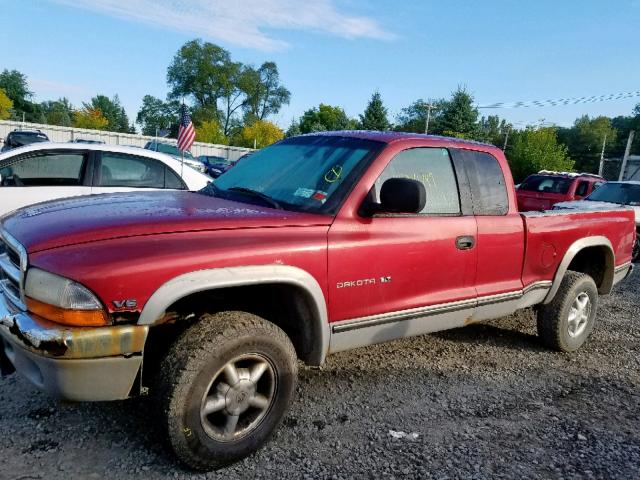 1B7GG23X9VS260486 - 1997 DODGE DAKOTA RED photo 2