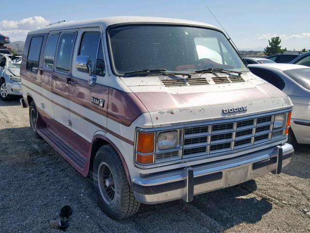 2B6HB23T4HK203356 - 1987 DODGE RAM VAN B2 MAROON photo 1