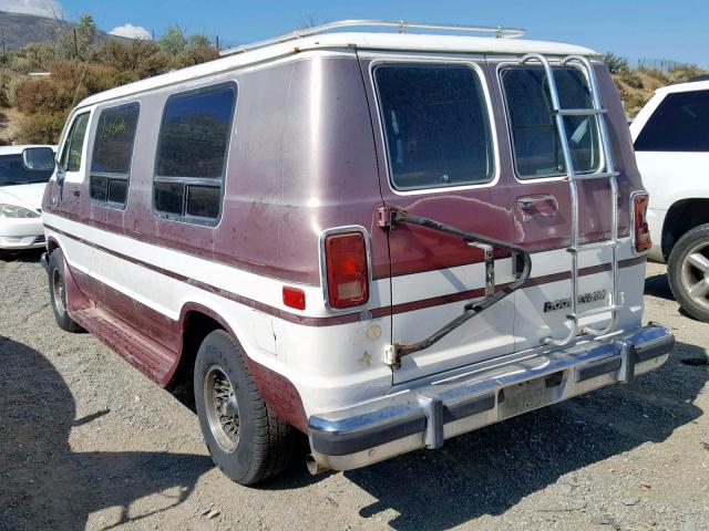 2B6HB23T4HK203356 - 1987 DODGE RAM VAN B2 MAROON photo 3