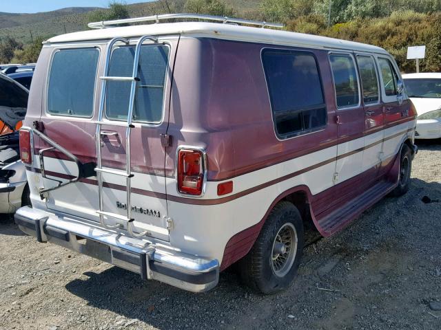 2B6HB23T4HK203356 - 1987 DODGE RAM VAN B2 MAROON photo 4