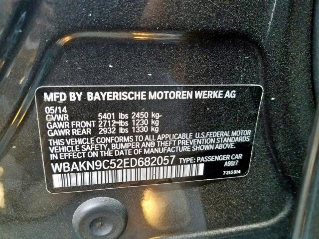 WBAKN9C52ED682057 - 2014 BMW 550 I BLACK photo 10