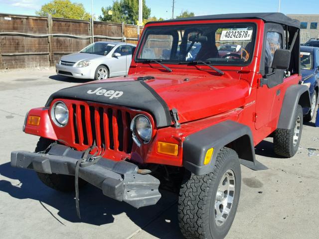 1J4FA29PX2P702169 - 2002 JEEP WRANGLER / RED photo 2