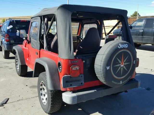 1J4FA29PX2P702169 - 2002 JEEP WRANGLER / RED photo 3