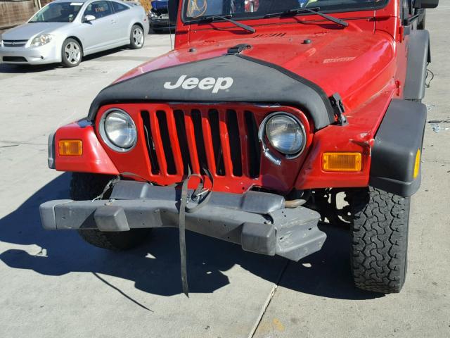 1J4FA29PX2P702169 - 2002 JEEP WRANGLER / RED photo 9