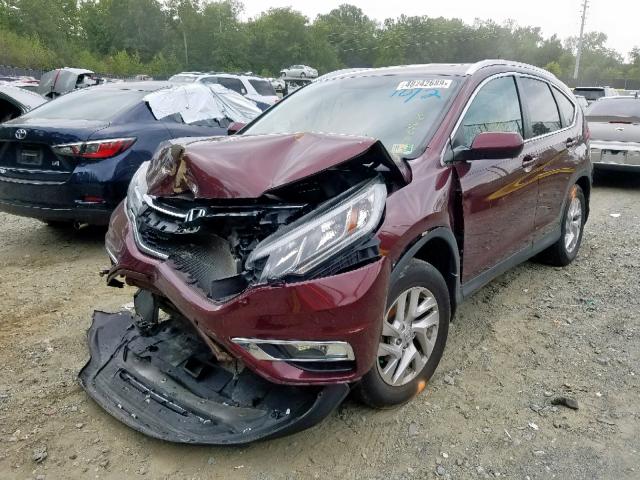 2HKRM4H79FH640238 - 2015 HONDA CR-V EXL RED photo 2