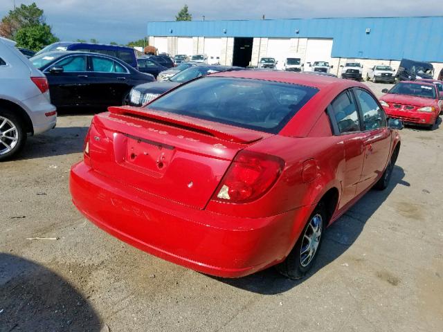 1G8AV12F04Z106814 - 2004 SATURN ION LEVEL RED photo 4
