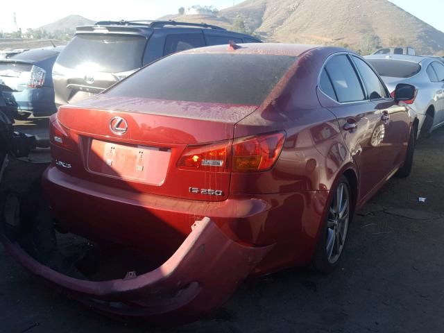 JTHBK262582067005 - 2008 LEXUS IS 250 RED photo 4