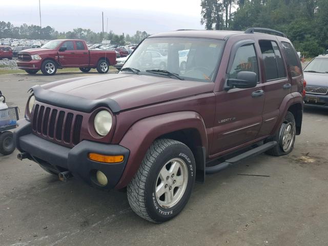 1J4GL58K52W277746 - 2002 JEEP LIBERTY LI BURGUNDY photo 2