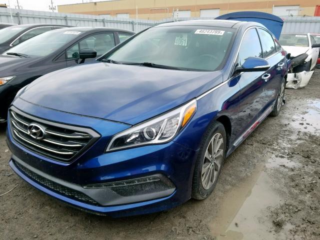 5NPE34AF4GH322516 - 2016 HYUNDAI SONATA SPO BLUE photo 2