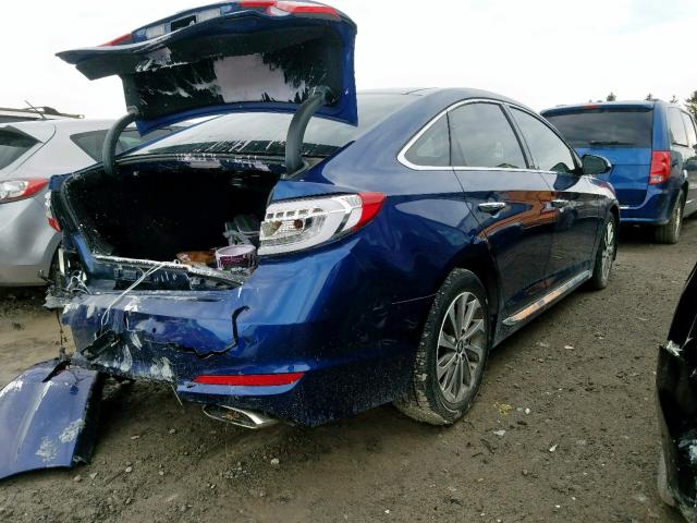 5NPE34AF4GH322516 - 2016 HYUNDAI SONATA SPO BLUE photo 4