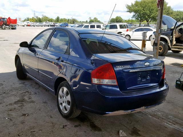 KNAFE121975490844 - 2007 KIA SPECTRA EX BLUE photo 3