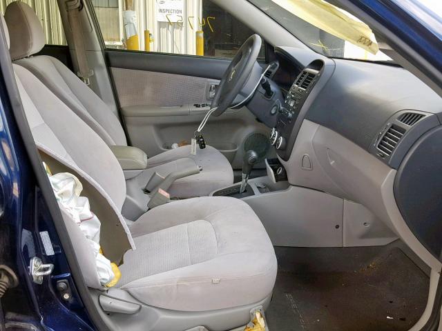 KNAFE121975490844 - 2007 KIA SPECTRA EX BLUE photo 5