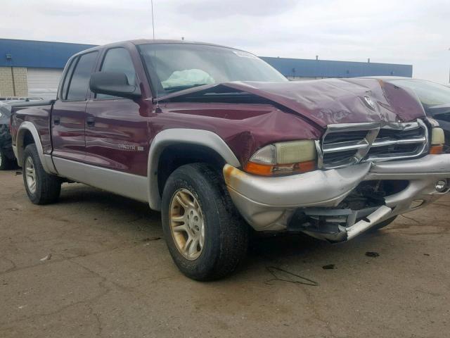 1B7HL48N92S607250 - 2002 DODGE DAKOTA QUA BURGUNDY photo 1