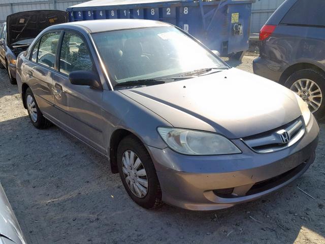 1HGES16355L025622 - 2005 HONDA CIVIC DX V GRAY photo 1