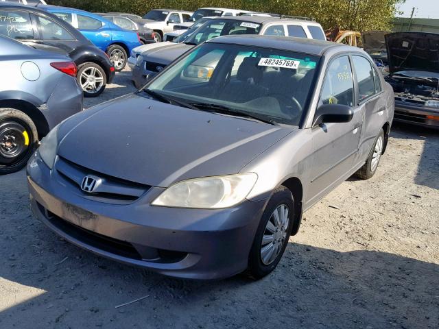 1HGES16355L025622 - 2005 HONDA CIVIC DX V GRAY photo 2