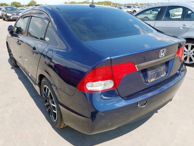 19XFA16869E009803 - 2009 HONDA CIVIC EX BLUE photo 3