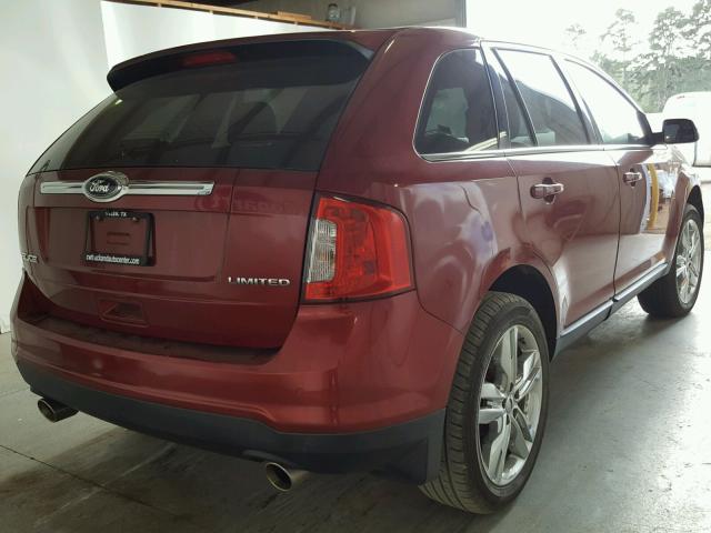 2FMDK3KC5DBA18238 - 2013 FORD EDGE LIMIT RED photo 4